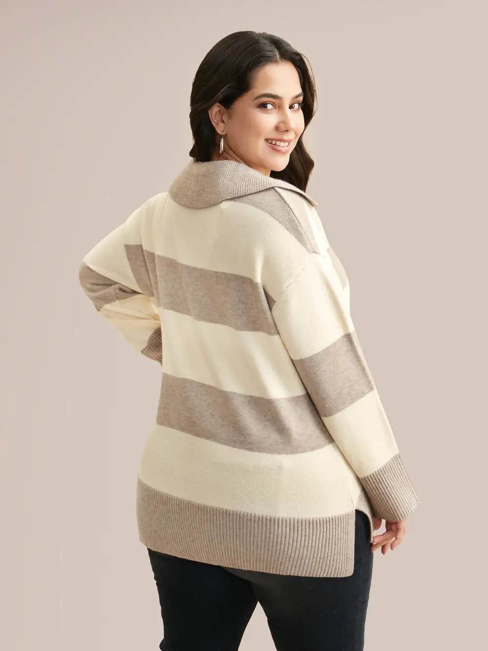 Supersoft Essentials Contrast Slit Hem Texture Pullover