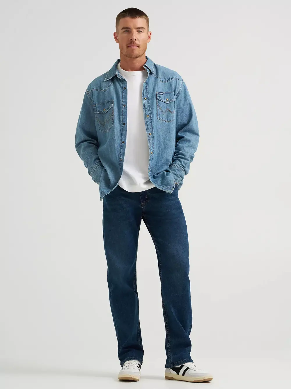 WRANGLER FIVE STAR PREMIUM DENIM FLEX FOR COMFORT RELAXED FIT JEAN IN STONE