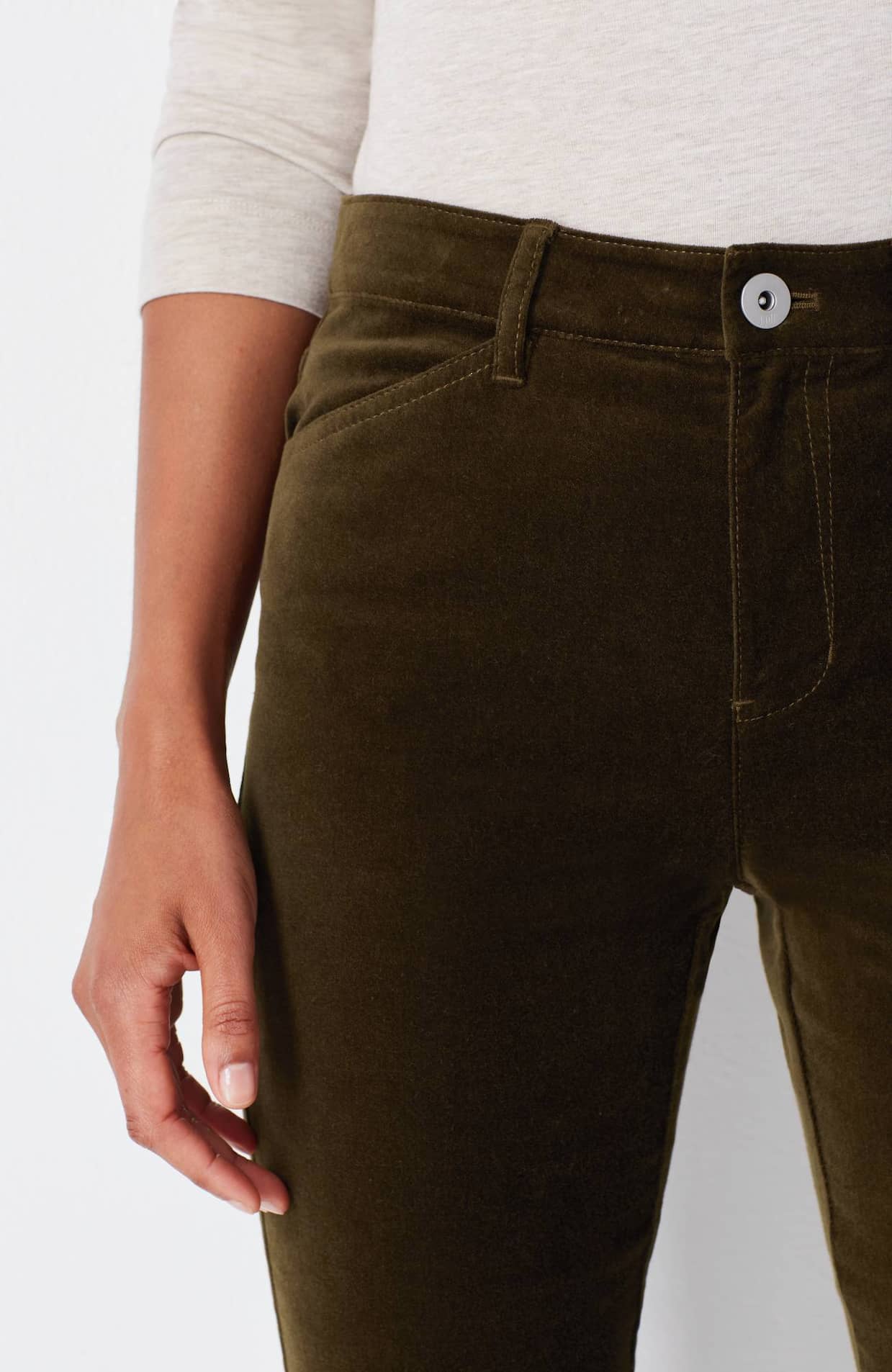 luxe velveteen-stretch high-rise jeans
