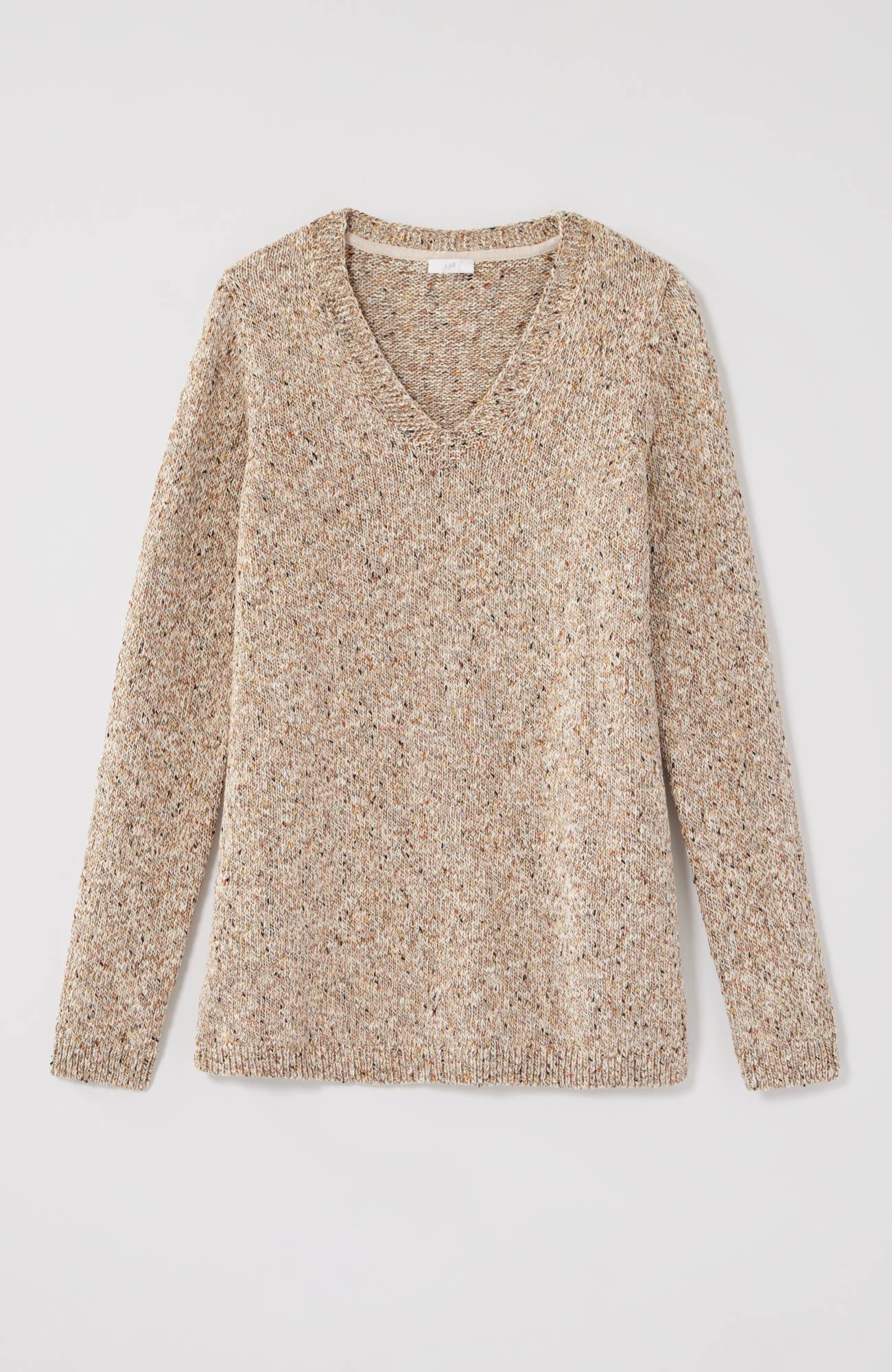 Marled V-Neck Speckled Sweater