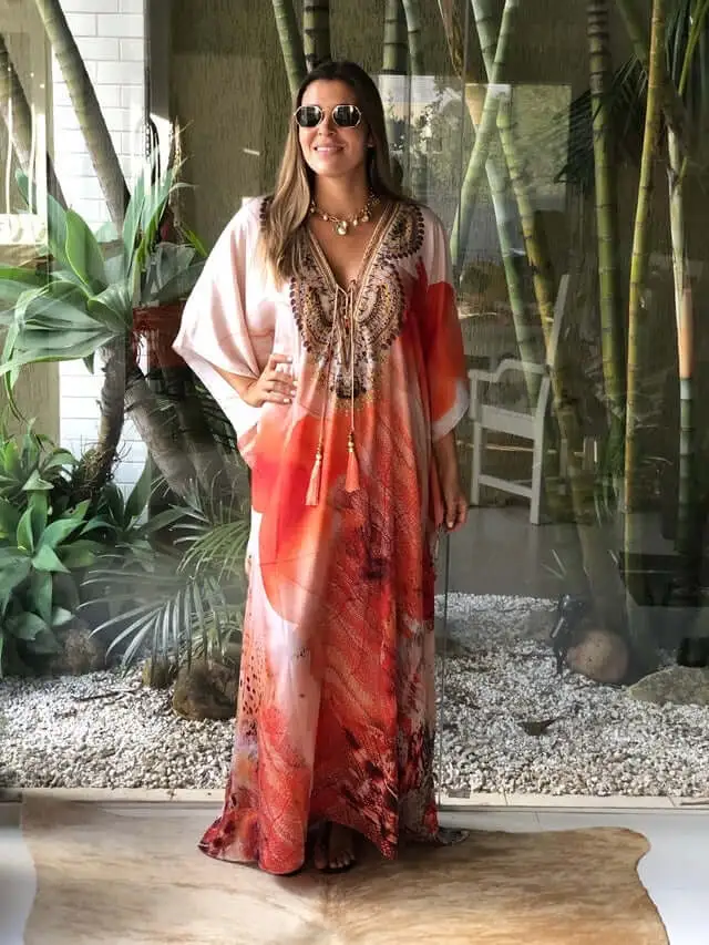 Coco Bella Silk Mix Front Tie Kaftan 12-20-More designs available