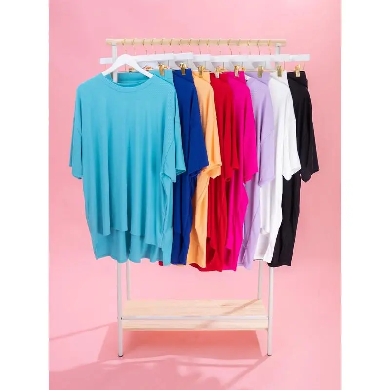 Yummi Rib Oversize Top and Biker Short Set