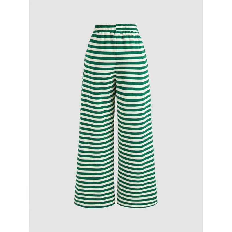 Mid Rise Striped Knotted Wide Leg Trousers (Just $3 Each!)