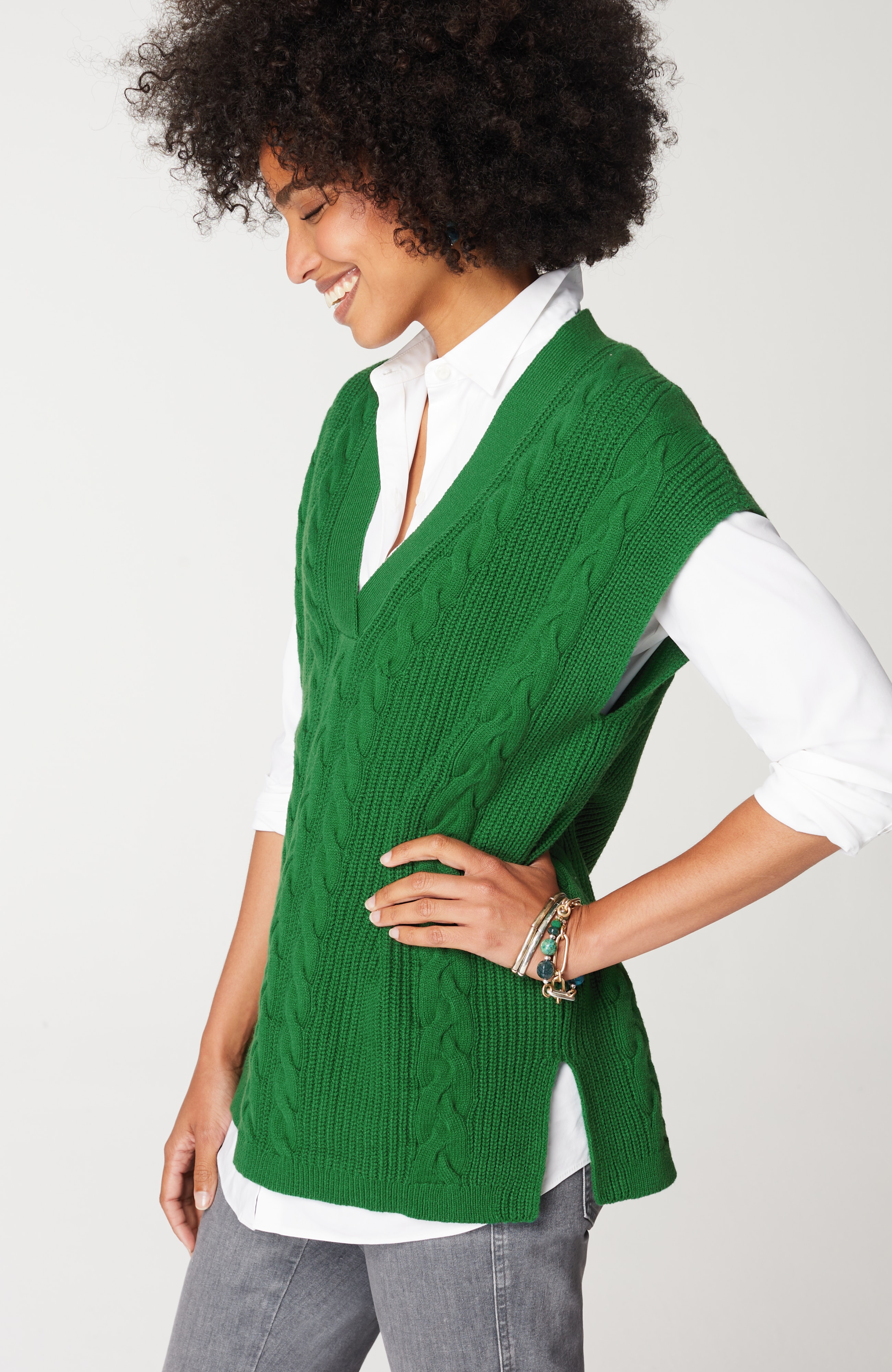 V-Neck Cable Vest