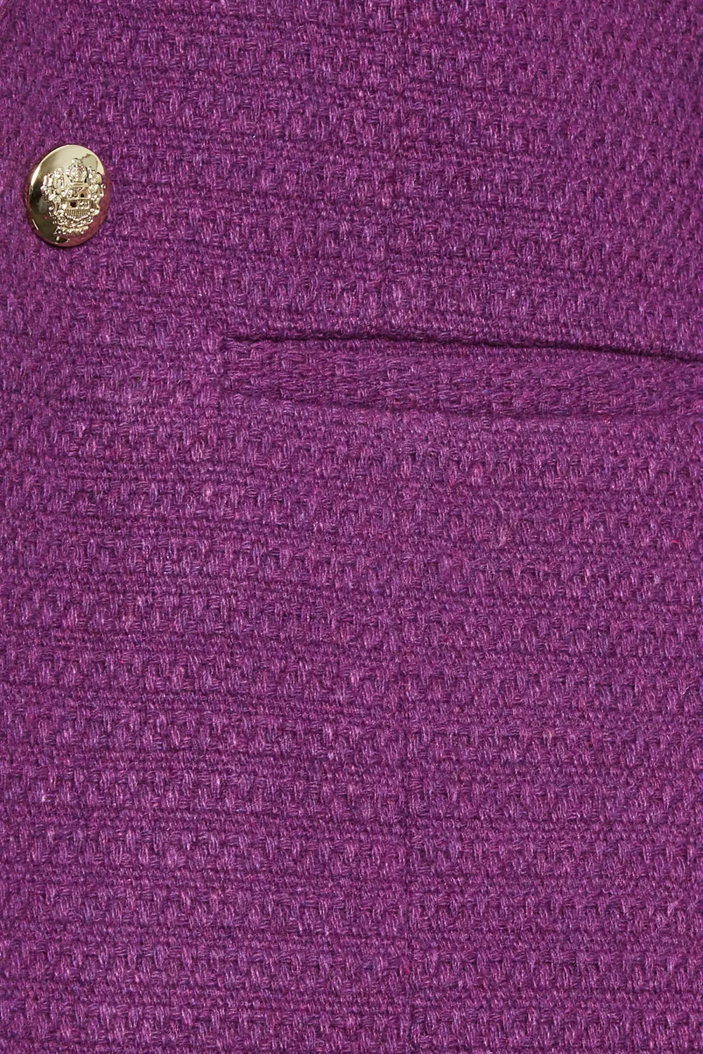 LTS Tall Dark Purple Boucle Button Detail Blazer