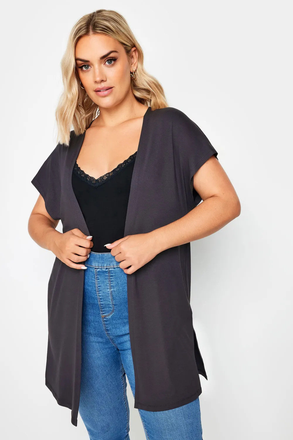 YOURS Curve Green Short Sleeve Cardigan