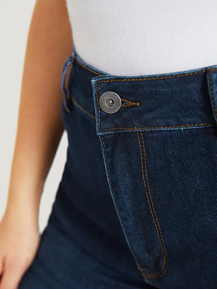 Very Stretchy High Rise Dark Wash Cropped Jeans