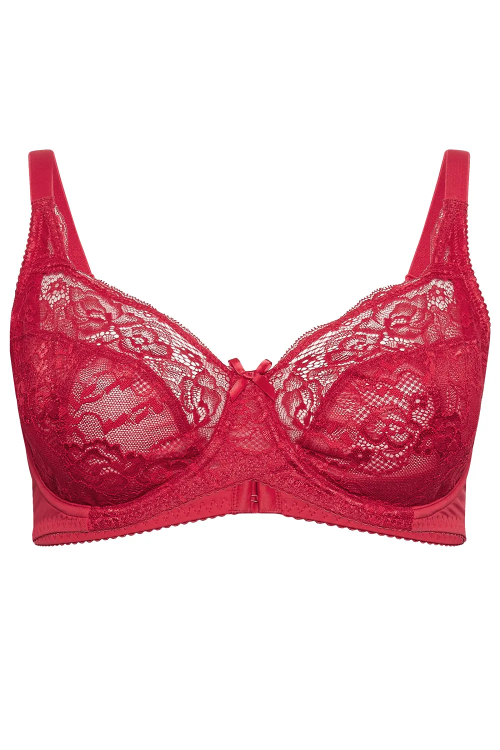 YOURS Black Stretch Lace Non-Padded Underwired Balcony Bra