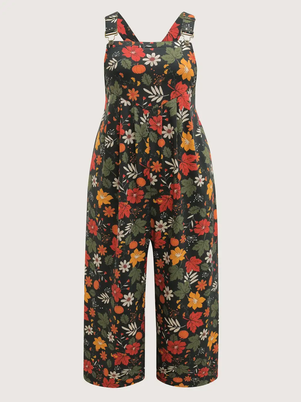Retro Fall Print Relaxed Fit Jumpsuit