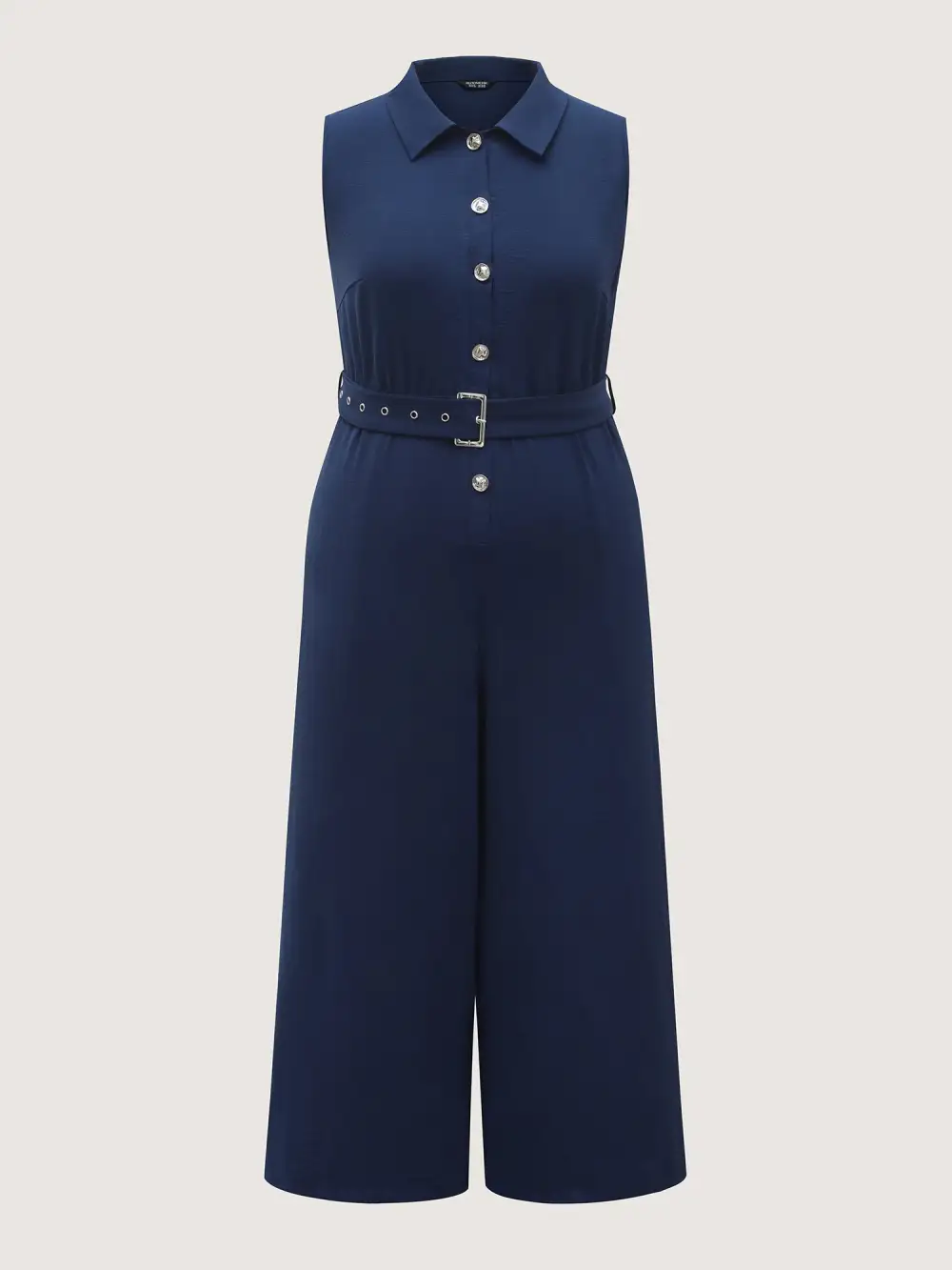 Belted Waist-Cinched Wide-Leg Jumpsuit