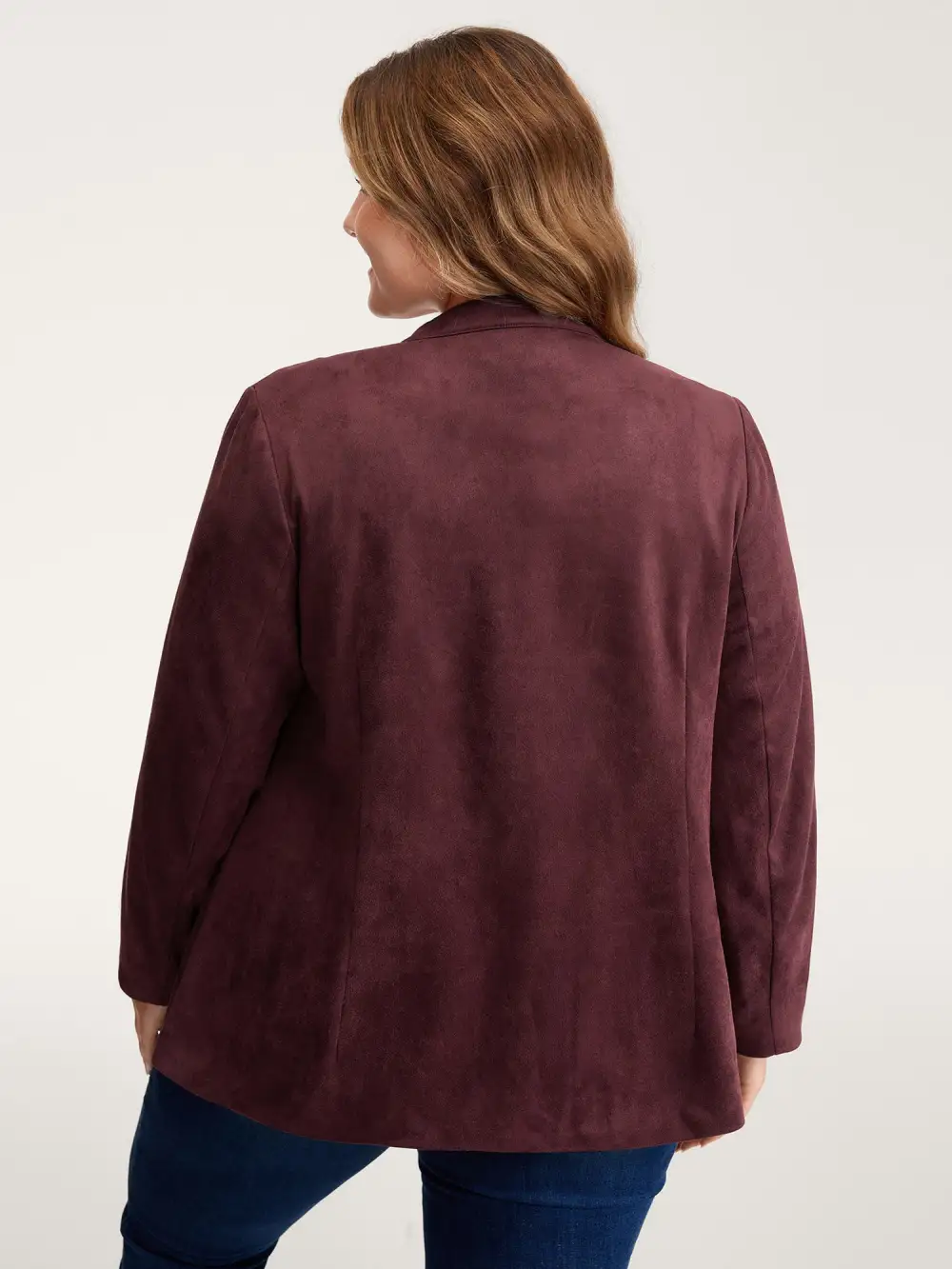 Airy Suede Bronze Button Detail Jacket