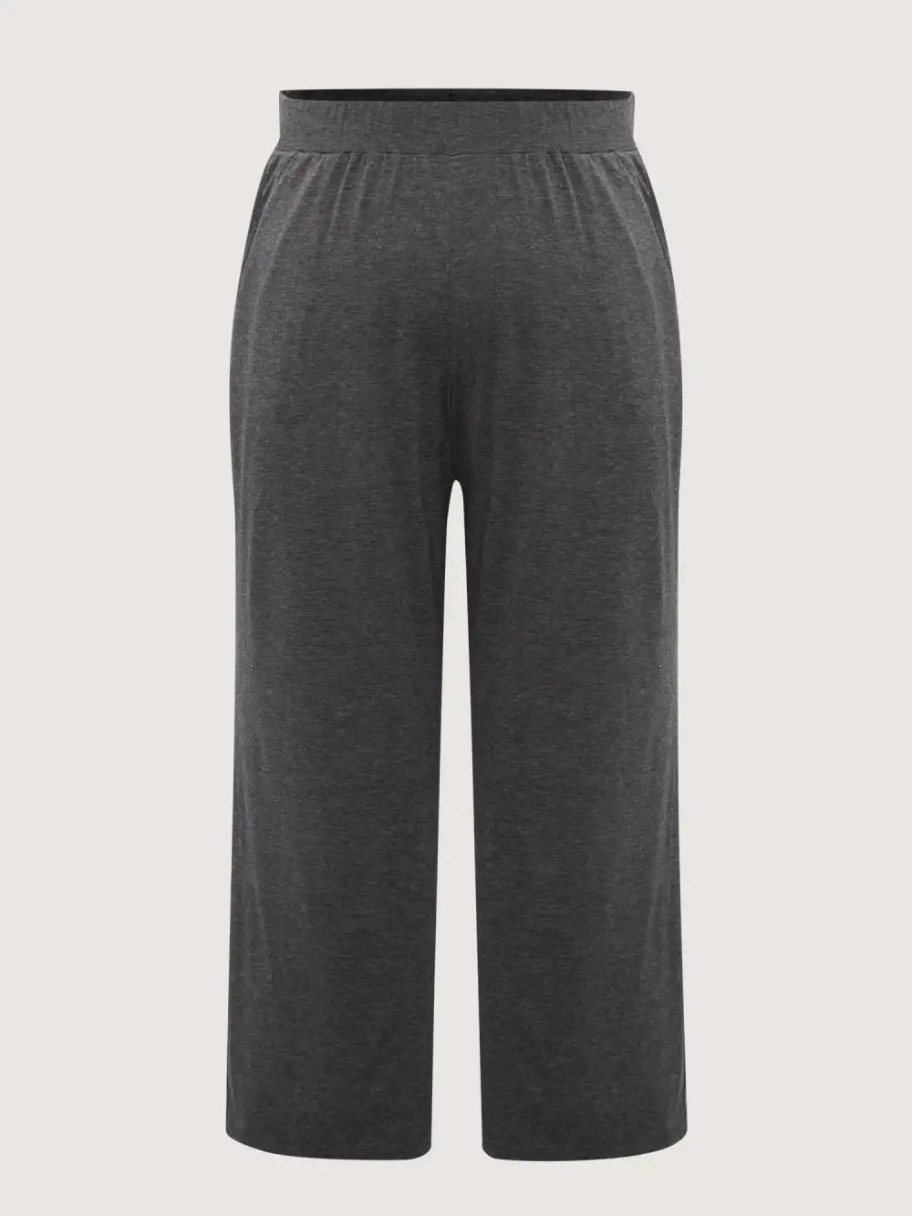 Solid Elastic Waist Wide Leg Lounge Bottoms