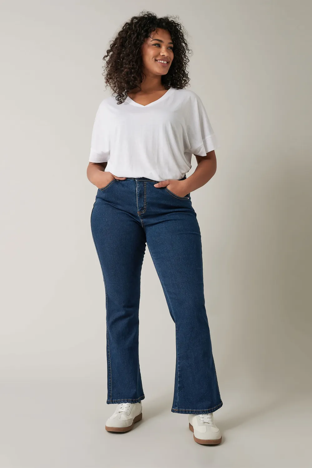 EVANS Curve Black Denim Bootcut Jeans