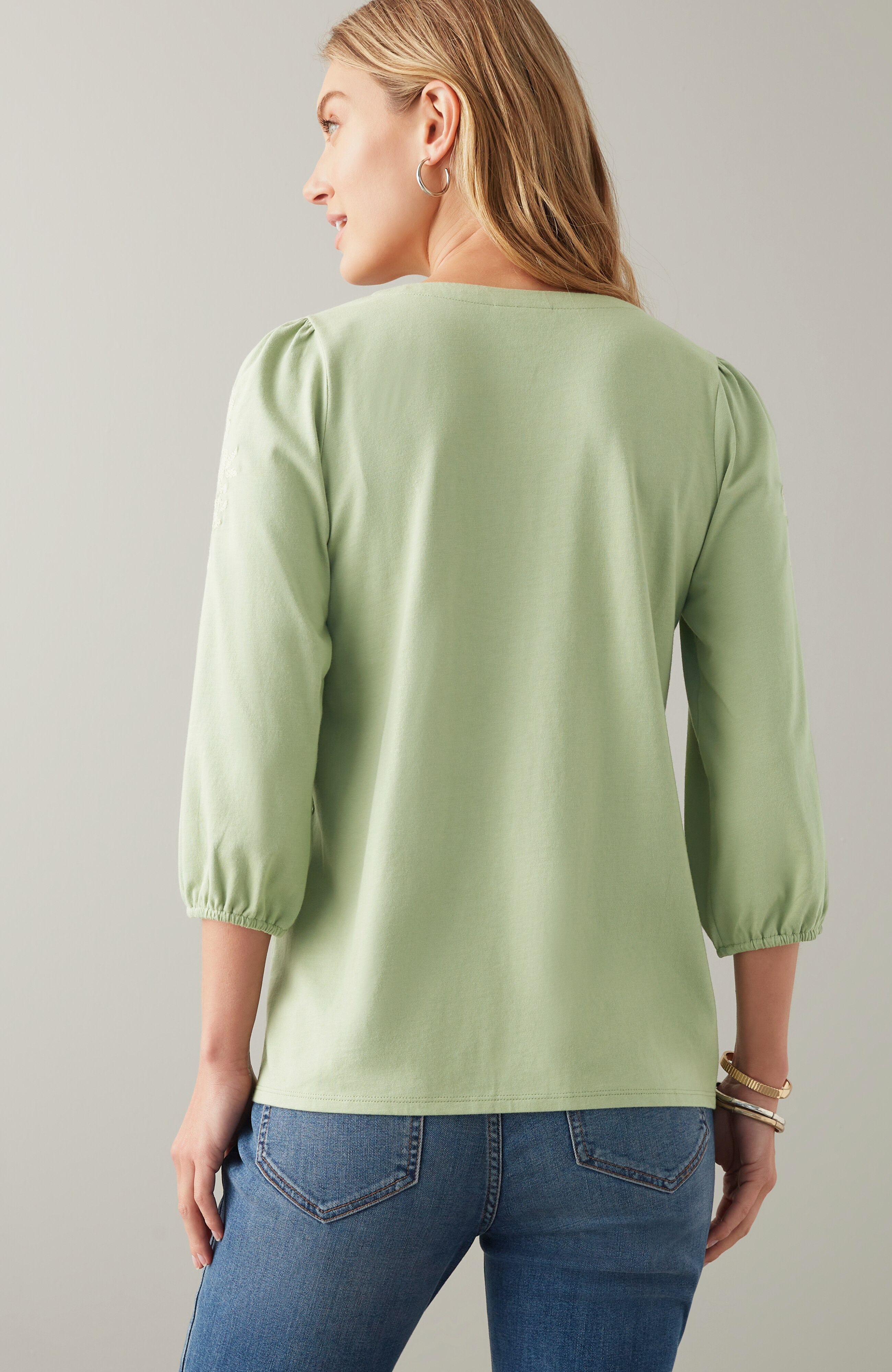 Floral-Embroidered Top