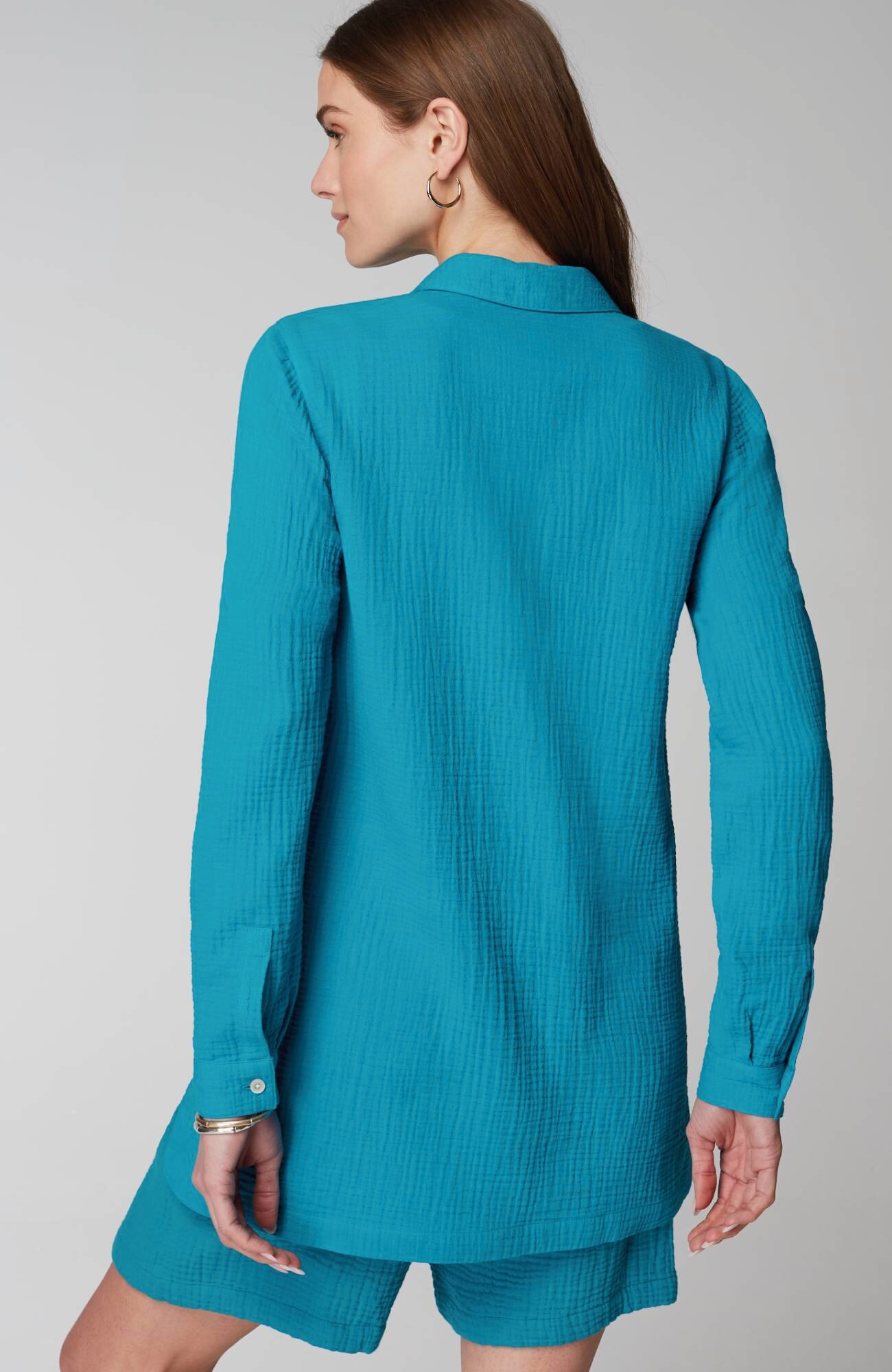 Cotton-Gauze Split-Hem Tunic