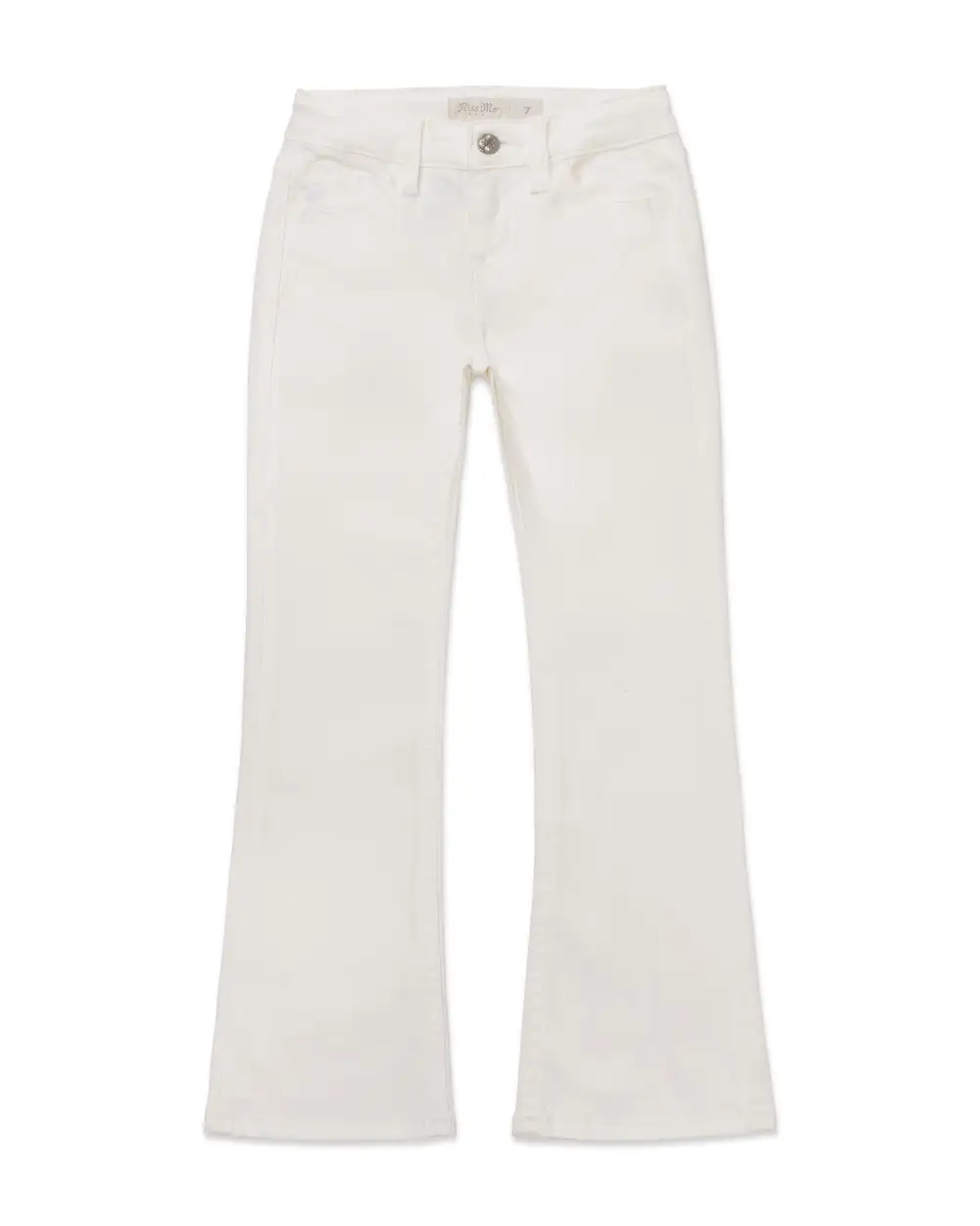 Girls Classic White Bootcut Jeans