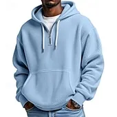 Men's Hoodie Waffle Hoodies Quarter Zip Hoodie Apricot White Light Green Army Green Red Hooded Plain Kangaroo Pocket Textured Sports & Outdoor Casual Daily Streetwear Cool Sportswear Fall Spring