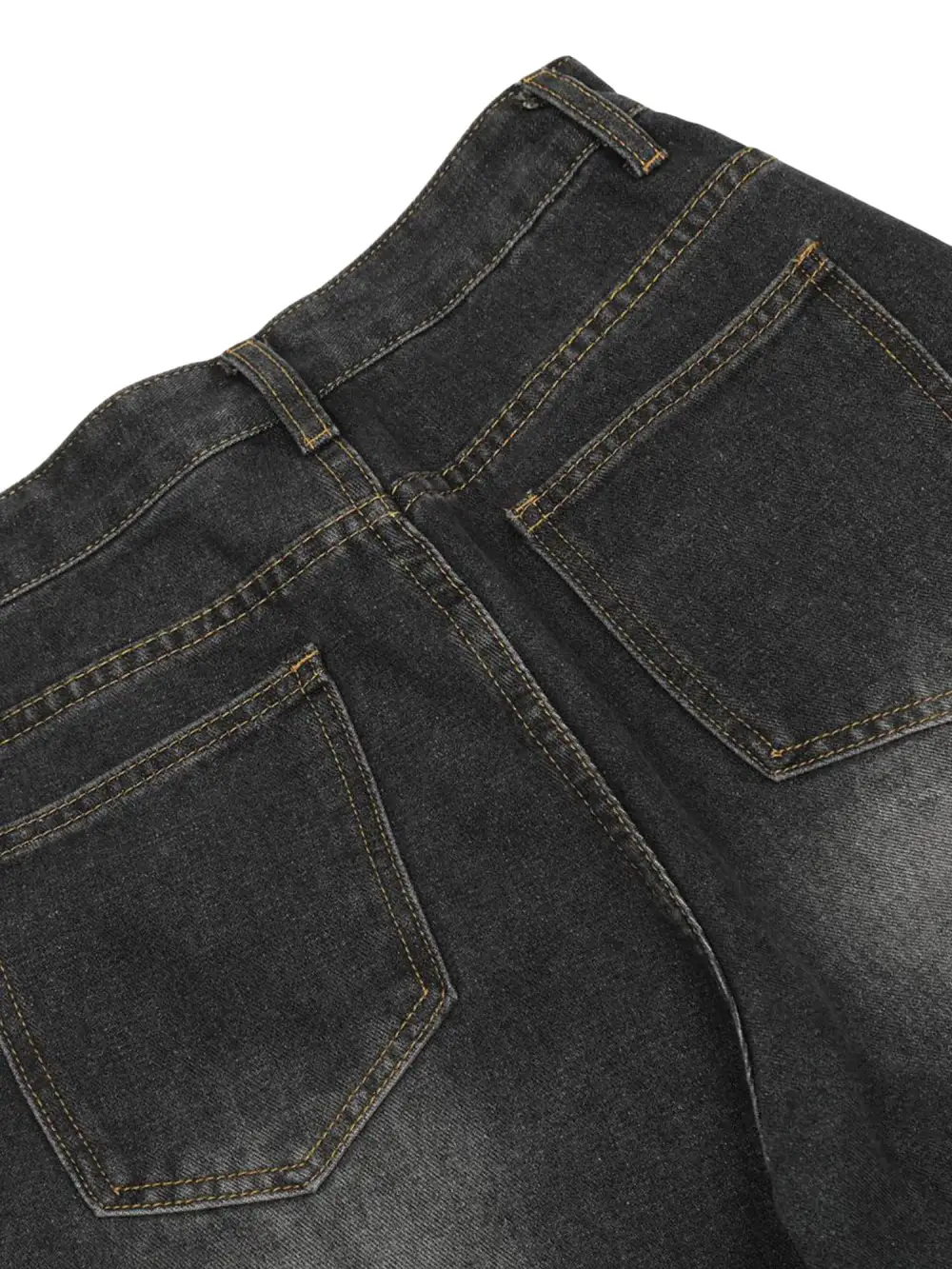 Washed Distressed Workwear Hip-Hop Jeans