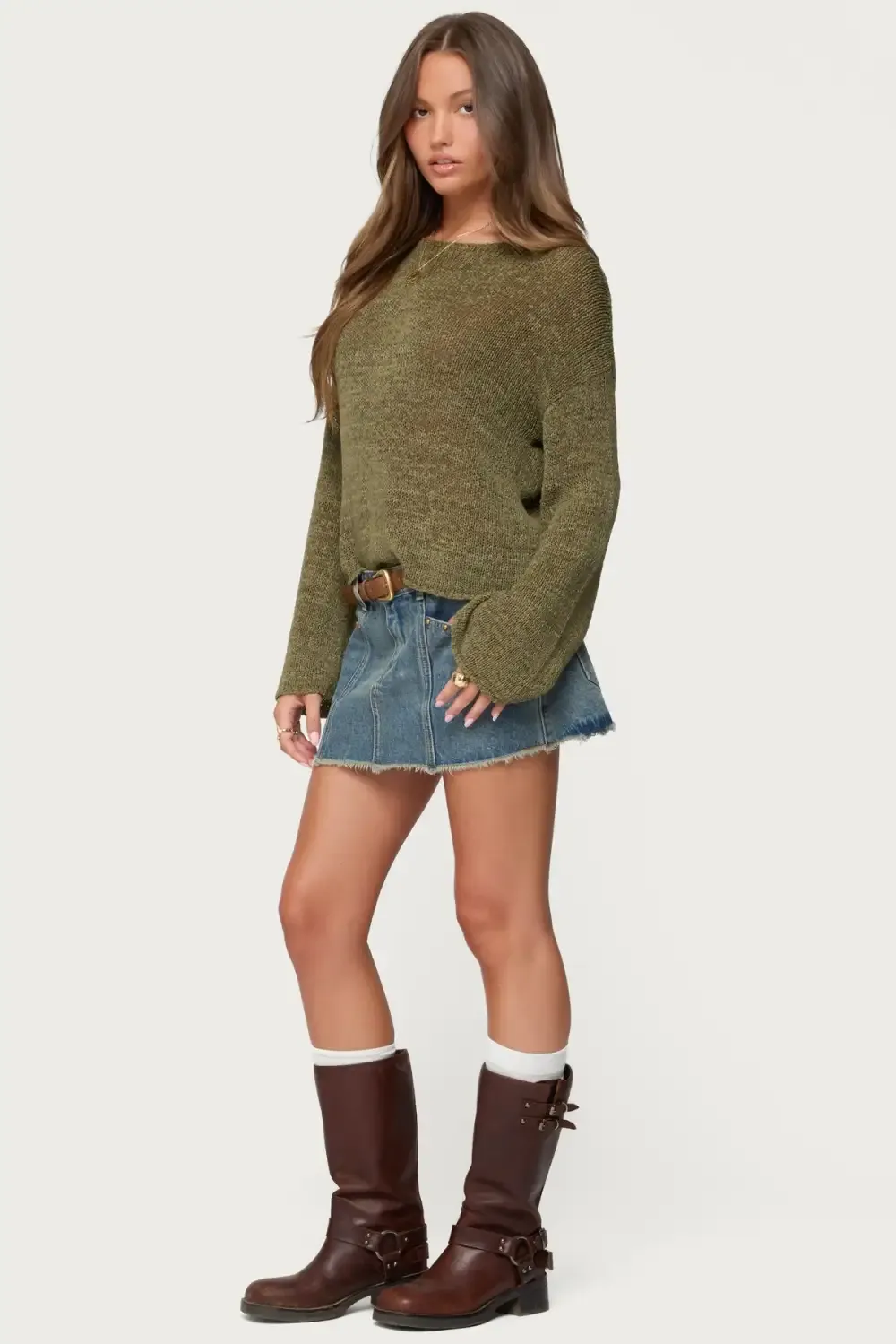 Drop Shoulder Light Knit Sweater