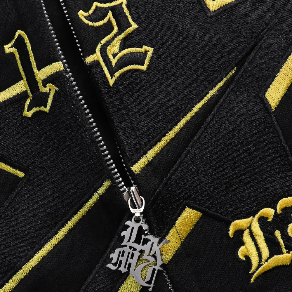 StarBoy Black&Yellow Full Zip Hoodie