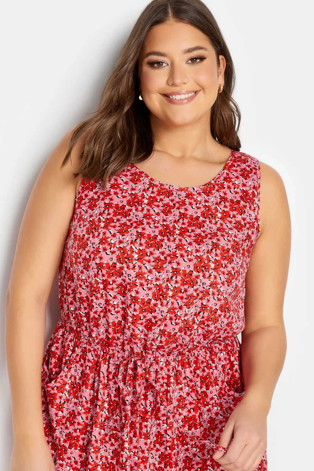 YOURS Curve Pink Floral Ditsy Print Mini Dress