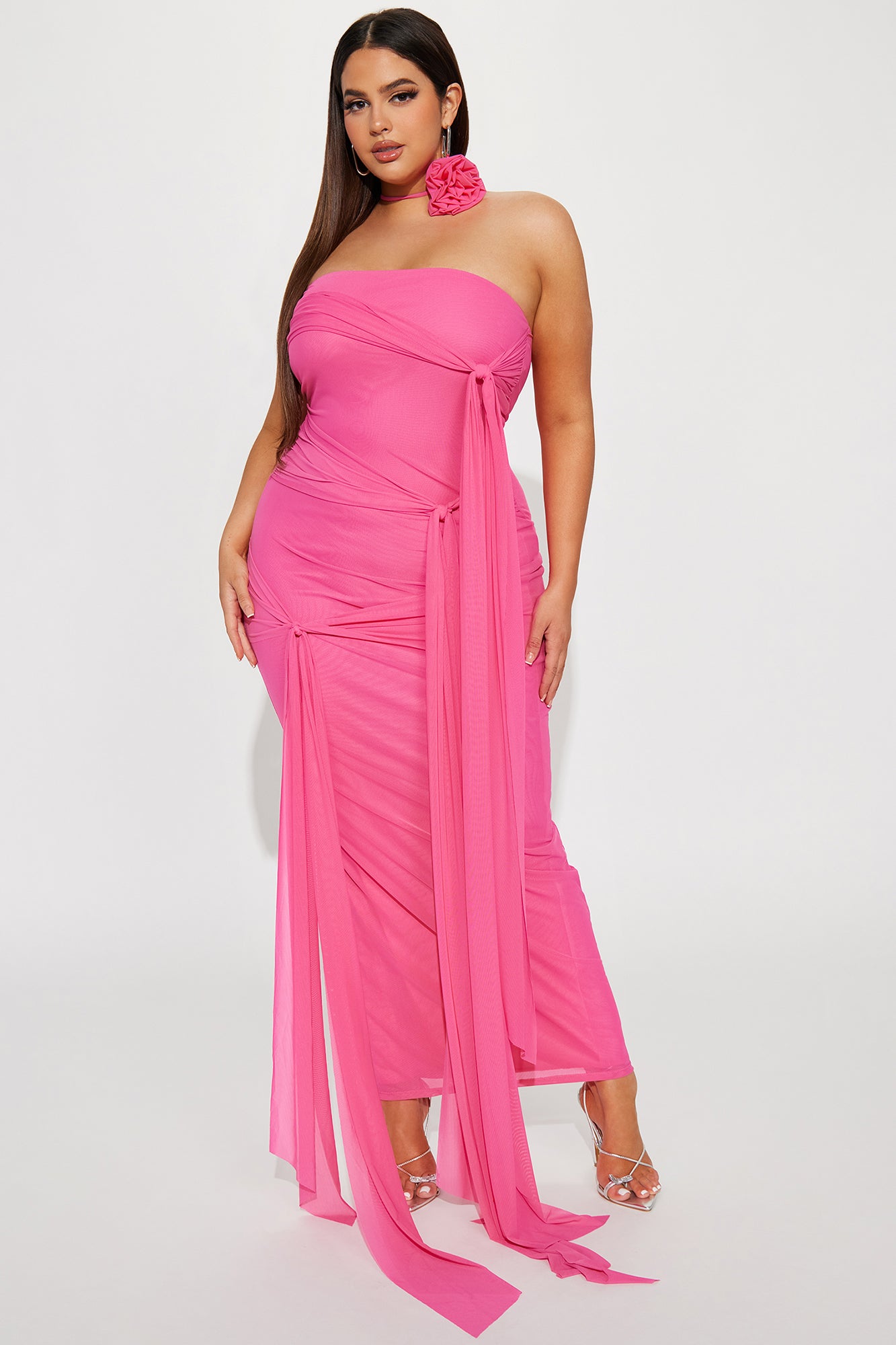 Delvina Rose Maxi Dress - Fuchsia