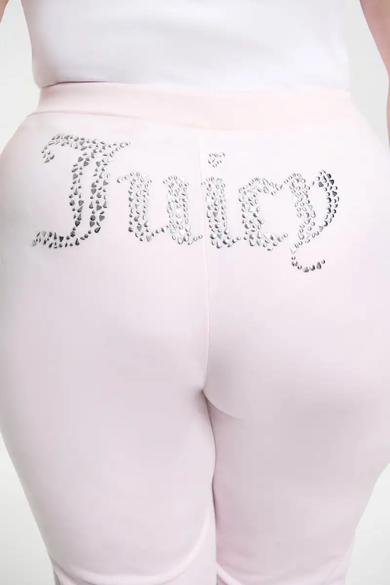 Plus-Size Mixed Jewels Velour Track Pants