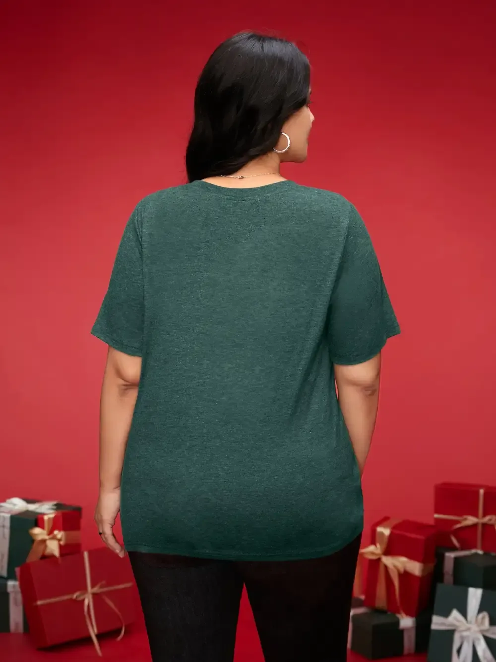 Merry & Bright Slogan Slim-Fit Tee