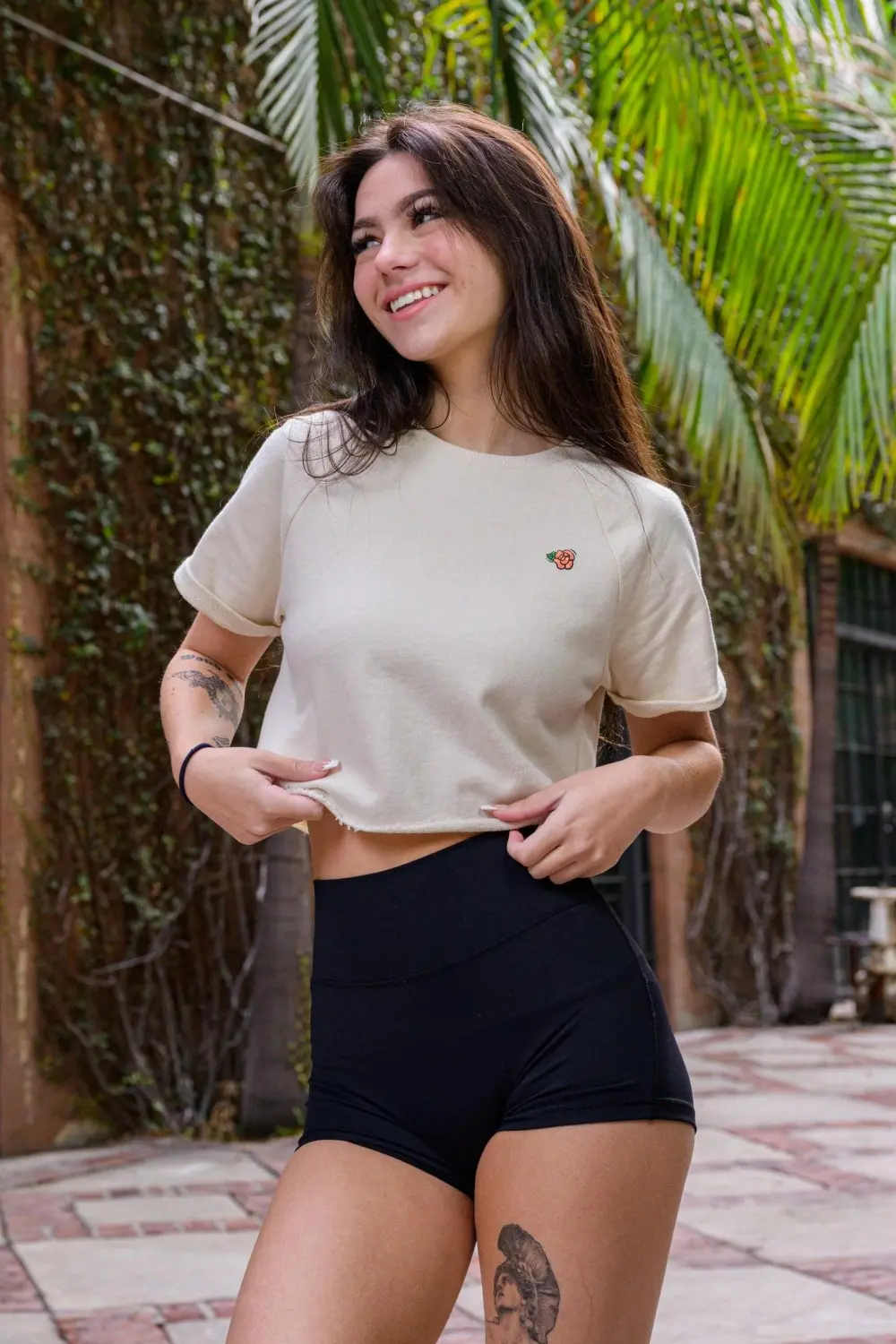 W411 Raglan Cropped Tee
