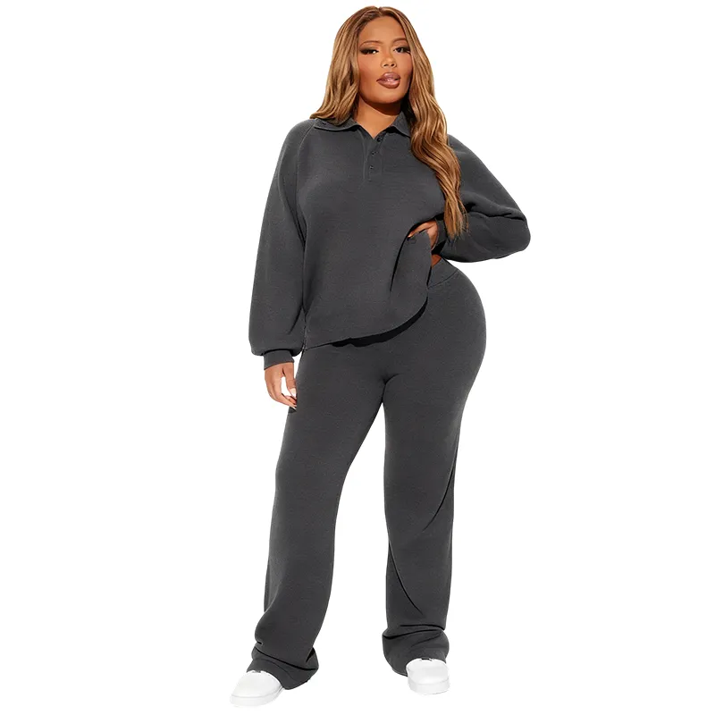 Samaria Sweater Pant Set - Charcoal