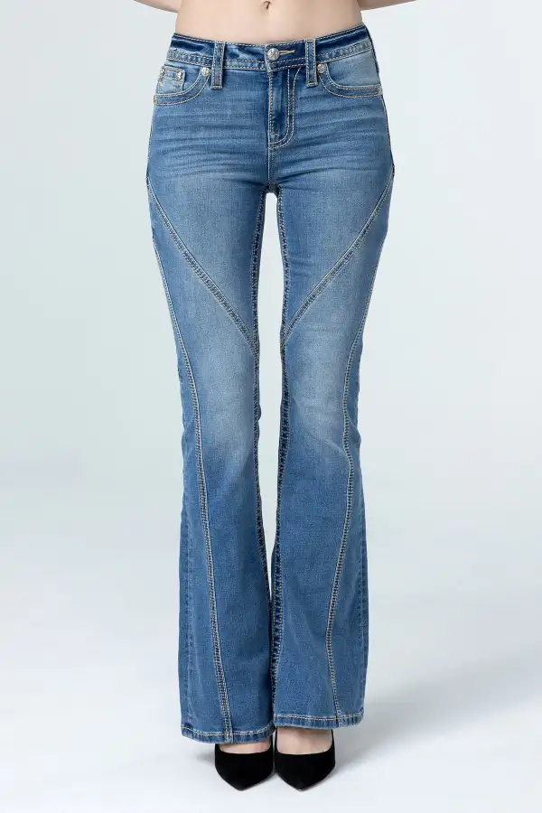Contour Stitch Slim Flare Jeans