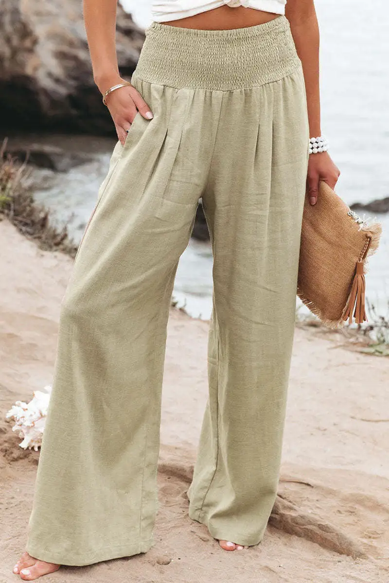 Casual Solid Patchwork Straight High Waist Straight Solid Color Bottoms(8 Colors)