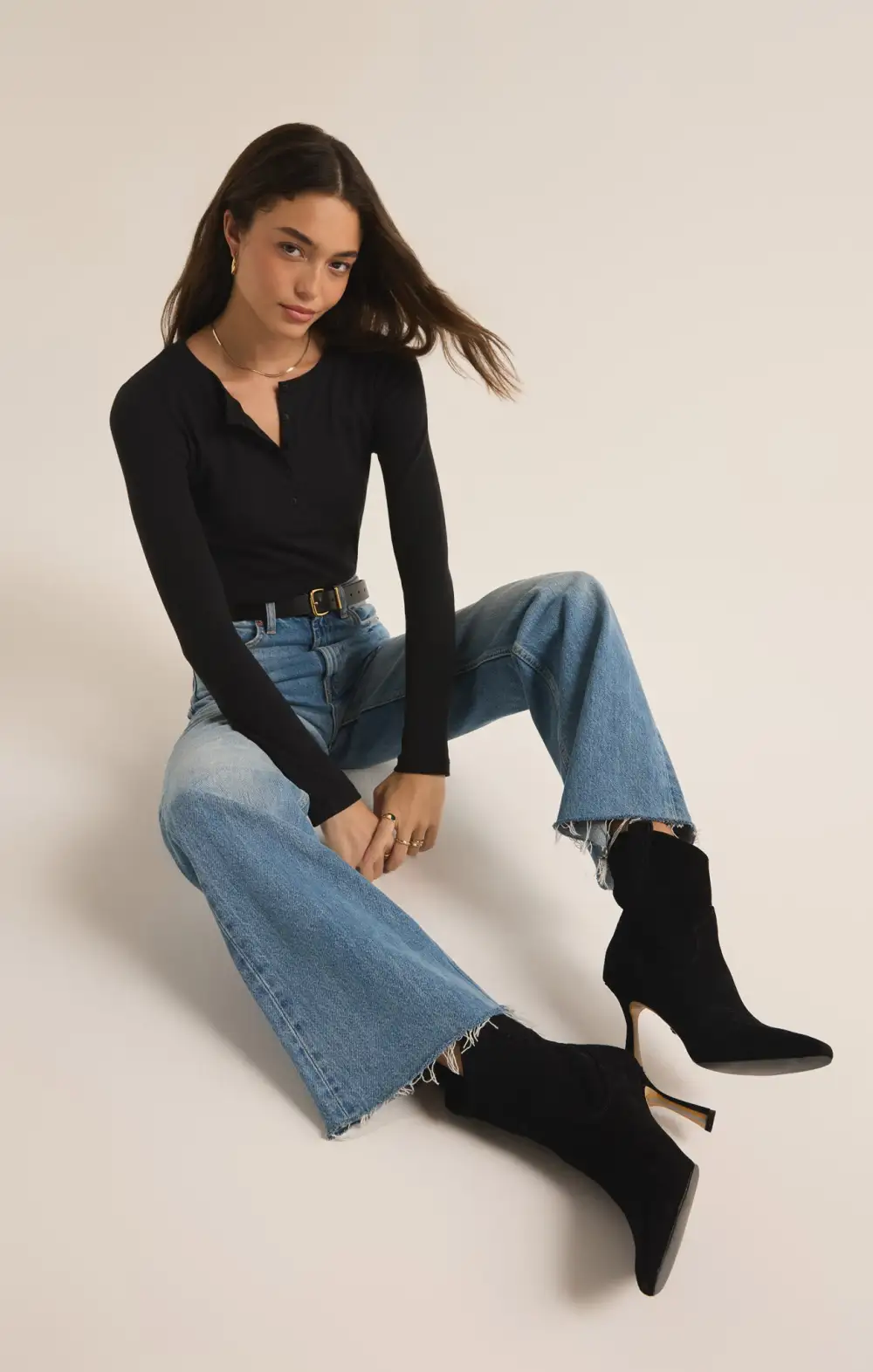 Samara Rib Henley Long Sleeve Bodysuit
