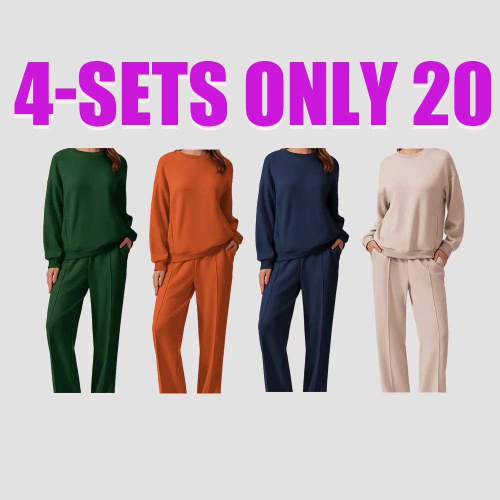 2-Piece Sweatshirt & Pants Set – Comfy Travel or Home Outfit