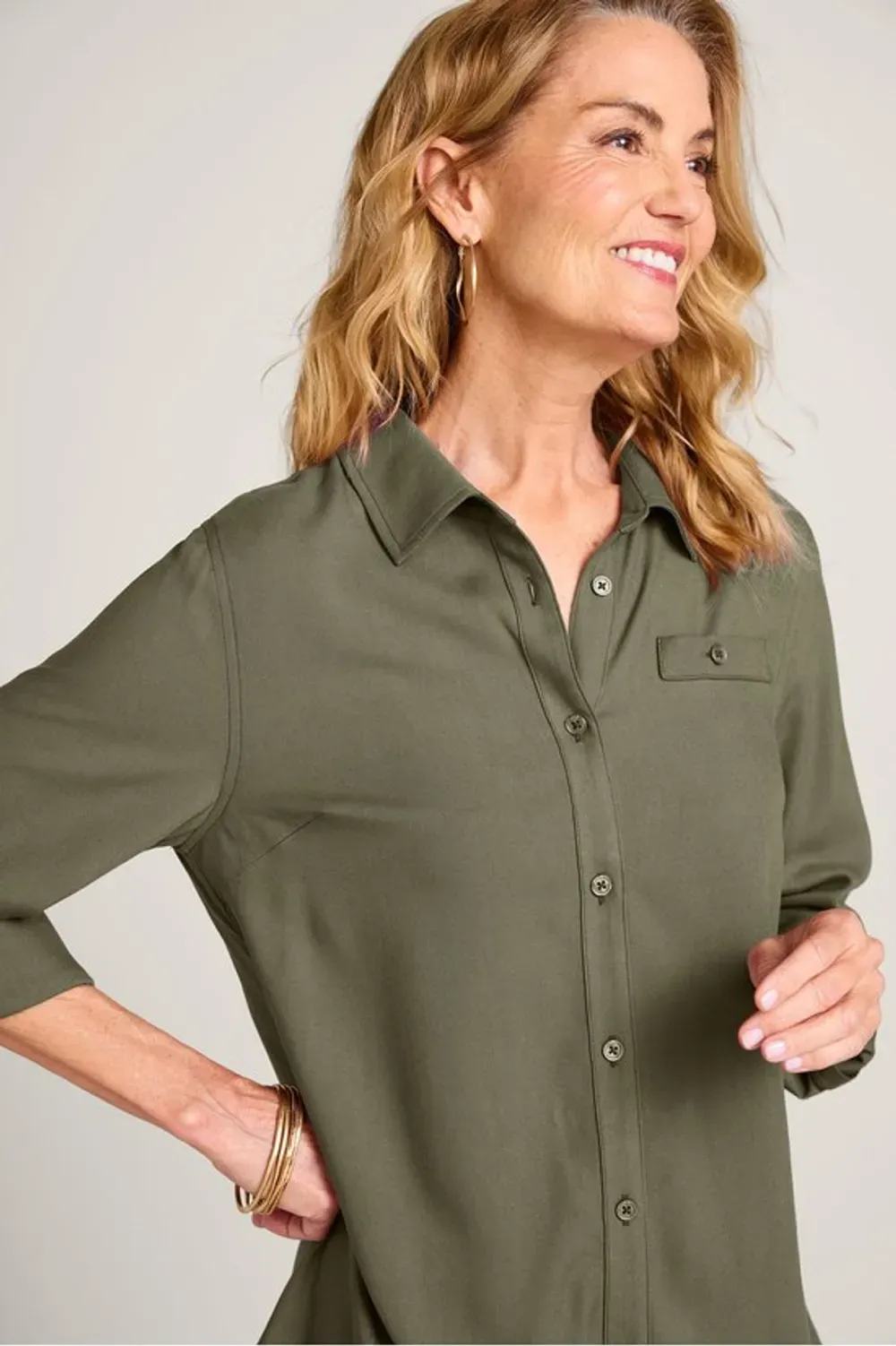 Iconic Long Sleeve Twill Big Shirt