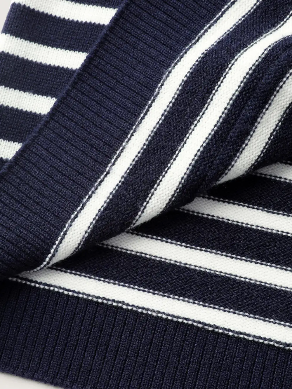 Wool-Blend Stripe Button Pockets Knit Cardigan