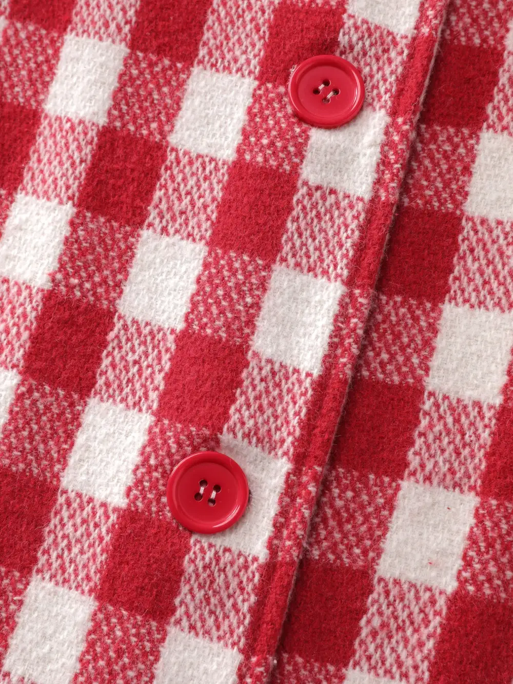 Gingham Doll Collar Pockets Coat