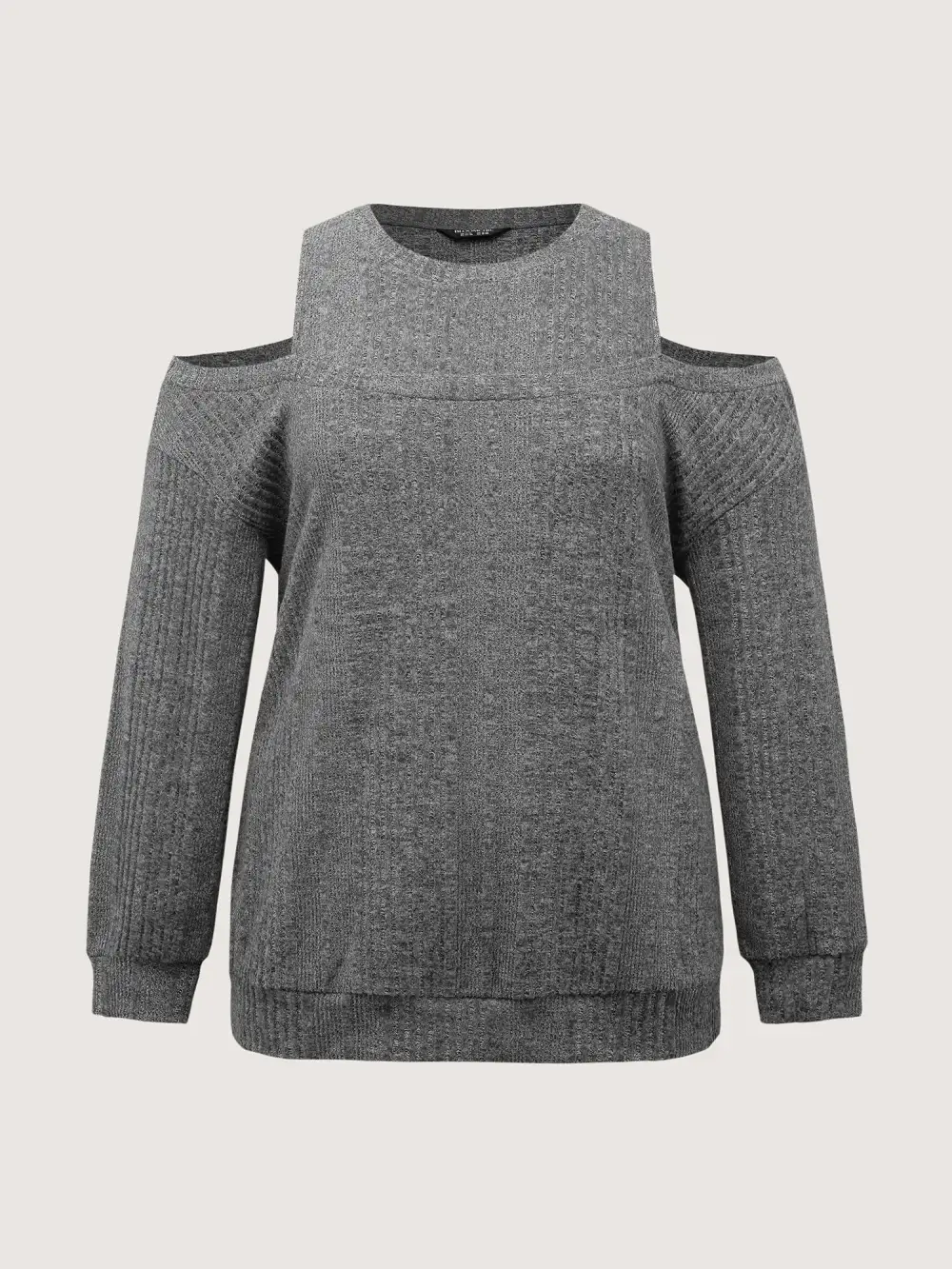 Off-Shoulder Textured Solid Sweatshirt