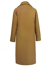 Women's Winter Coat Coat Cloak / Capes Windproof Warm Pocket Casual Street Style Plain Vacation Work Street Daily Wear Single Breasted Turndown Loose Fit Long Sleeve Outerwear Red Blue Green Fall