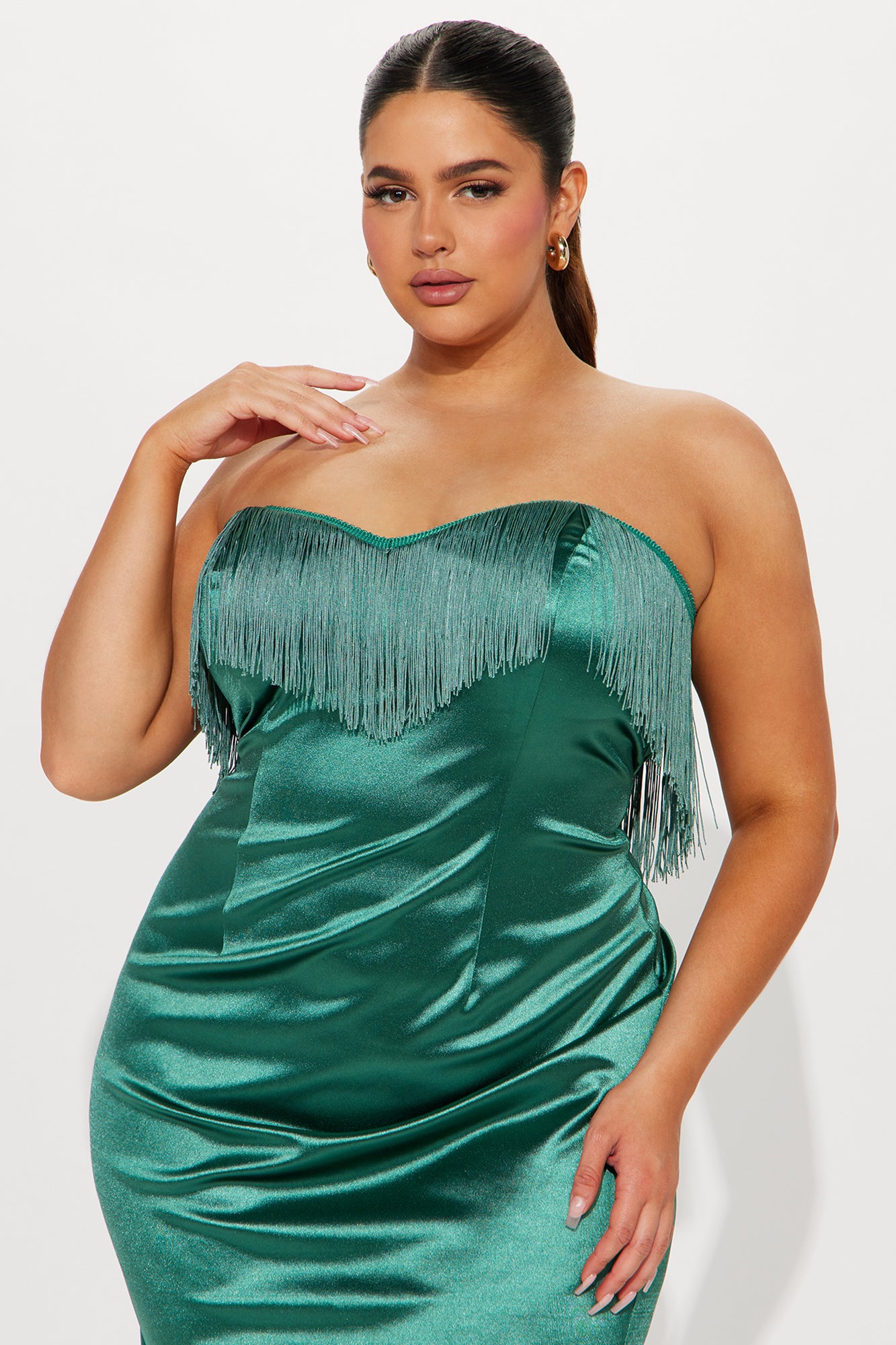Carolina Fringe Maxi Dress - Hunter