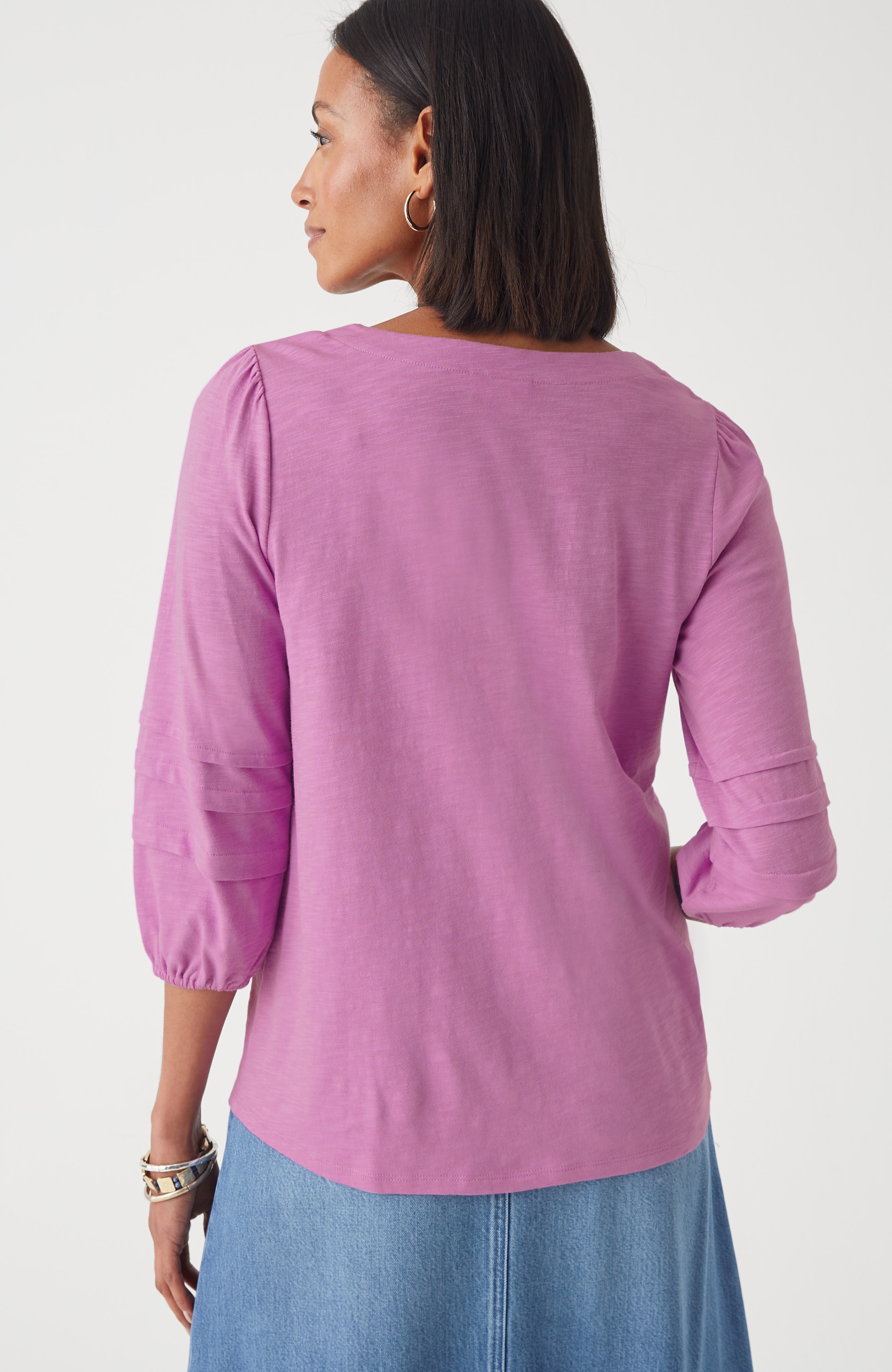 Pleated-Sleeve Tee