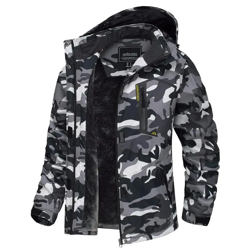 Waterproof Ski Jacket Hooded Fleece Lined Warm Winter Jacket Snow Coat Mountain Windproof Rain Windbreaker