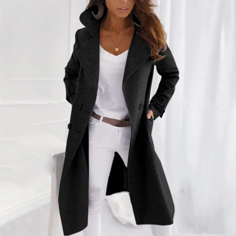 Xiloccer Womens Long Trench Coat Windbreaker Jacket Lightweight Long Outerwear Warm Jacket Women's Plus Size Trench Coat