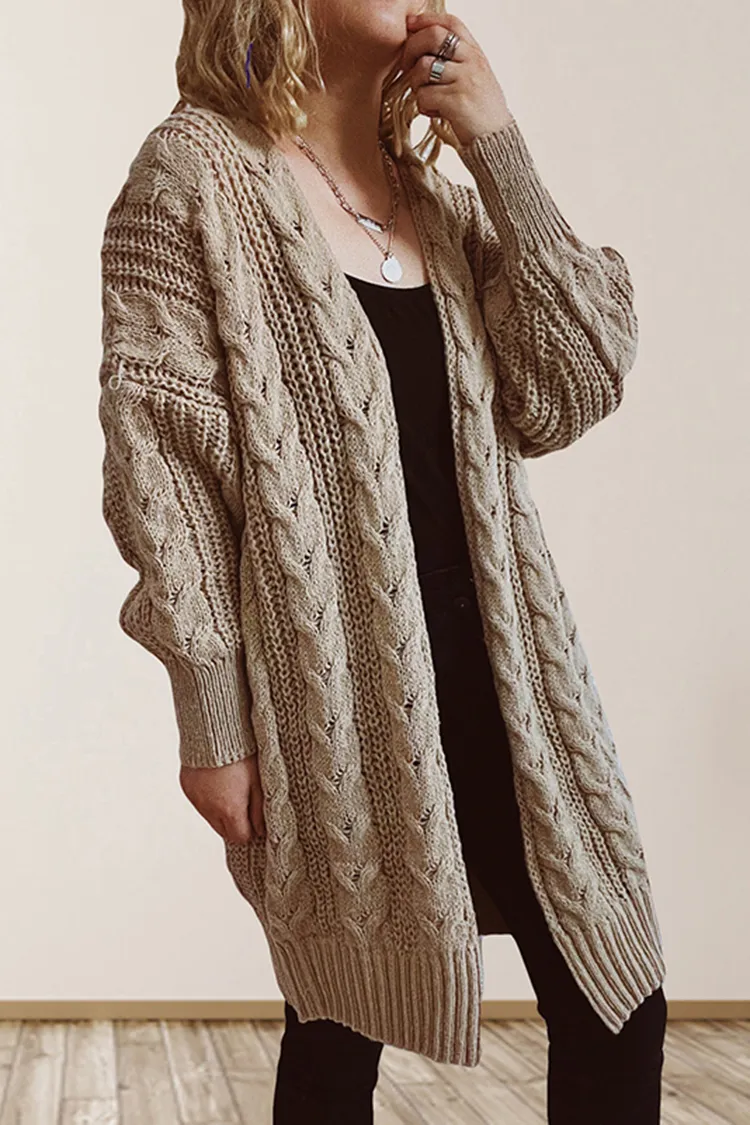Long Sleeve Solid Color Sweater Cardigan