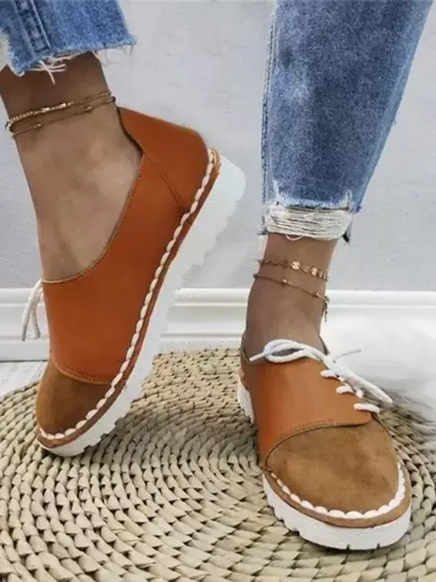 Women's Casual Vintage Round Toe Flats All Season Shoes