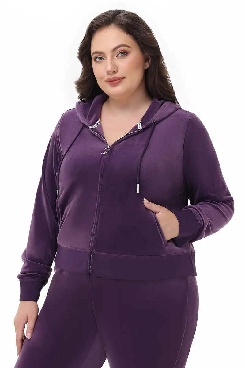 Plus-Size OG Big Bling Velour Hoodie