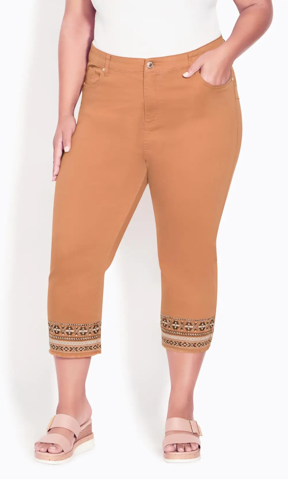 Evans Orange Nicola Crop Jean