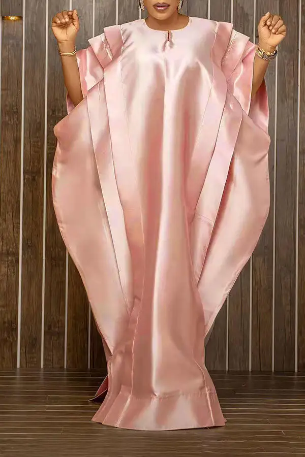  Pleated Dramatic Side Split Maxi Dress