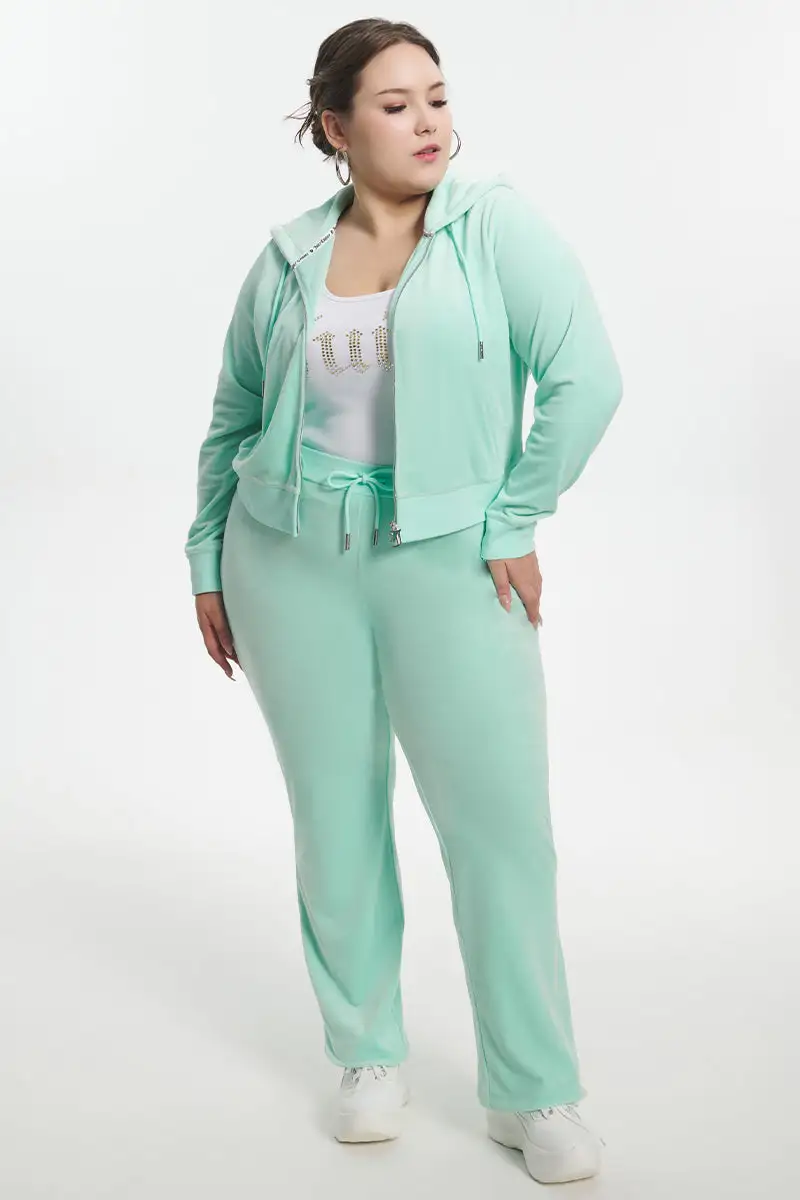 Plus-Size OG Big Bling Velour Track Pants