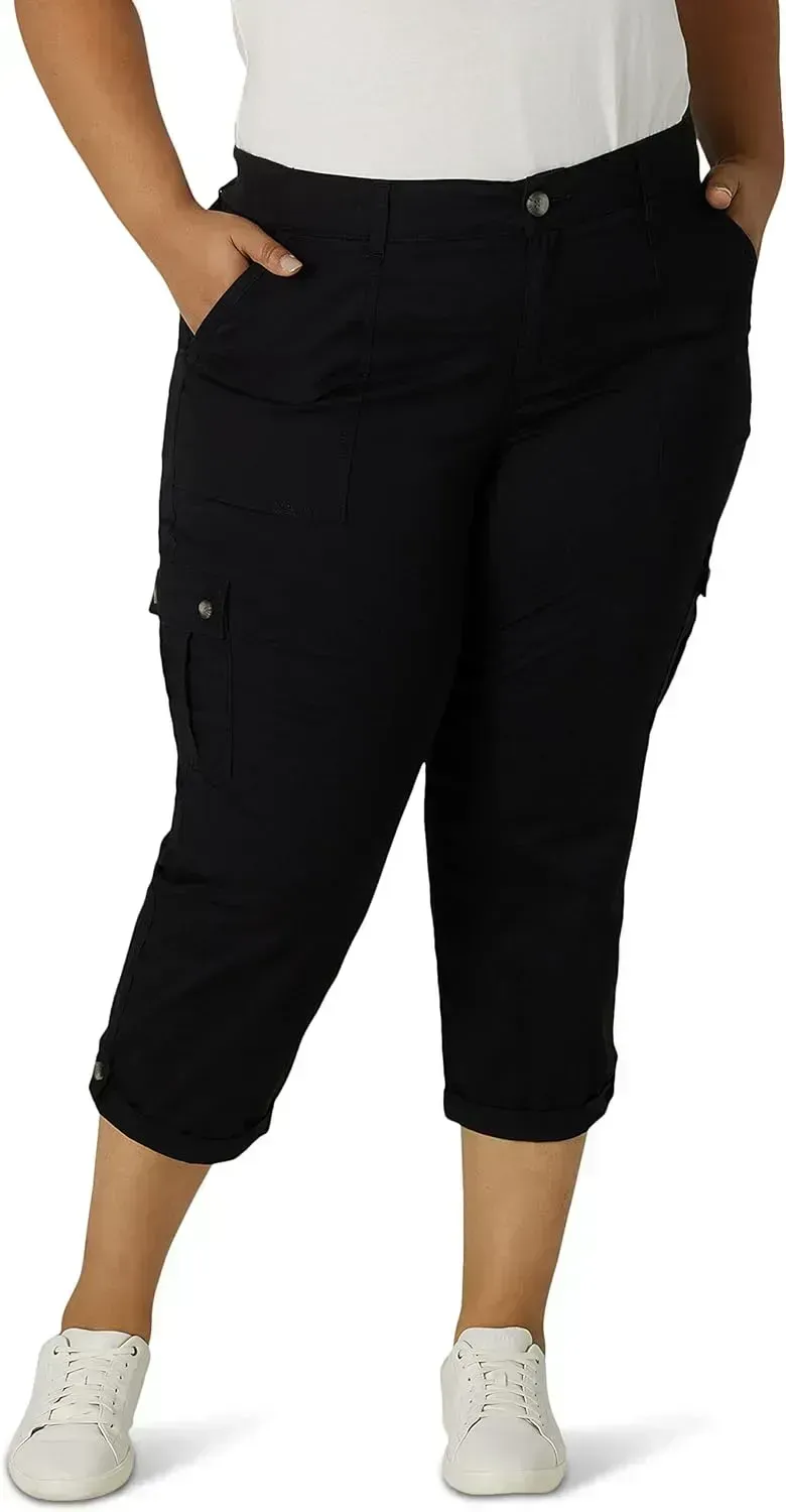 Lee Women's Plus Size Ultra Lux Comfort with Flex-to-go Cargo Capri Pant